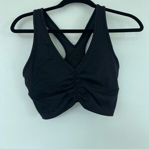 ALO Yoga Black Ruched Sports Bra